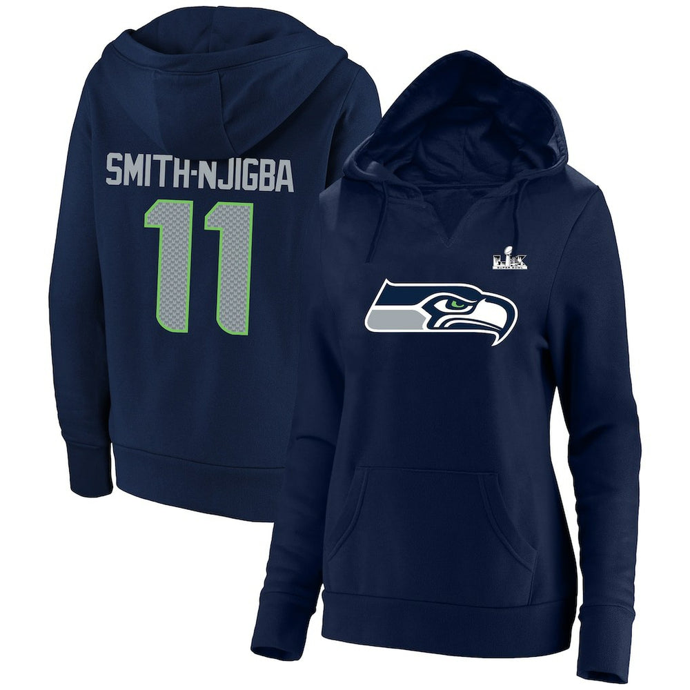 Jaxon Smith-Njigba Women's Super Bowl LX Champions Plus Size Name & Number Fleece Hoodie - Seattle Seahawks Hoodies