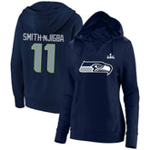 Jaxon Smith-Njigba Women's Super Bowl LX Champions Plus Size Name & Number Fleece Hoodie - Seattle Seahawks Hoodies