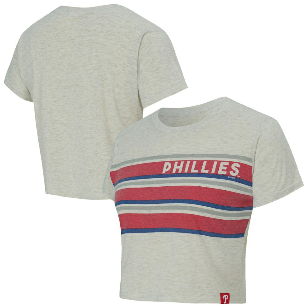 Cream Philadelphia Phillies Concepts Sport Women's Birch Cropped T-Shirt