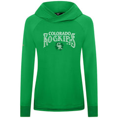 Green Colorado Rockies Levelwear Women's St. Patrick's Day Slender Raglan Hoodie