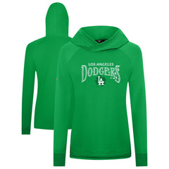 Green Los Angeles Dodgers Levelwear Women's St. Patrick's Day Slender Raglan Hoodie
