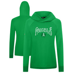 Green Los Angeles Angels Levelwear Women's St. Patrick's Day Slender Raglan Hoodie