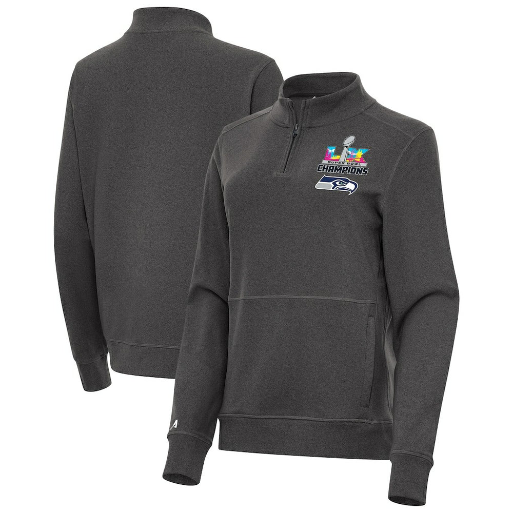 Antigua Women's Super Bowl LX s Crush Quarter-Zip Pullover - Seattle Seahawks Pullover