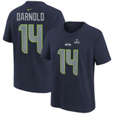 Sam Darnold Youth Super Bowl LX Name & Number T-Shirt - Seattle Seahawks T-shirts