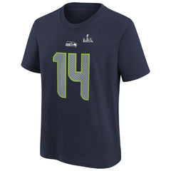 Sam Darnold Youth Super Bowl LX Name & Number T-Shirt - Seattle Seahawks T-shirts