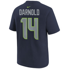 Sam Darnold Youth Super Bowl LX Name & Number T-Shirt - Seattle Seahawks T-shirts
