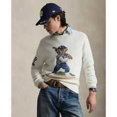 White Yankees Polo Ralph Lauren Bear Sweater