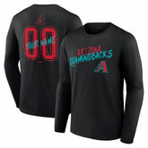 Black Arizona Diamondbacks Hustle Personalized Name & Number Long Sleeve T-Shirt
