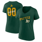Green Athletics Women's Hustle Personalized Name & Number V-Neck T-Shirt