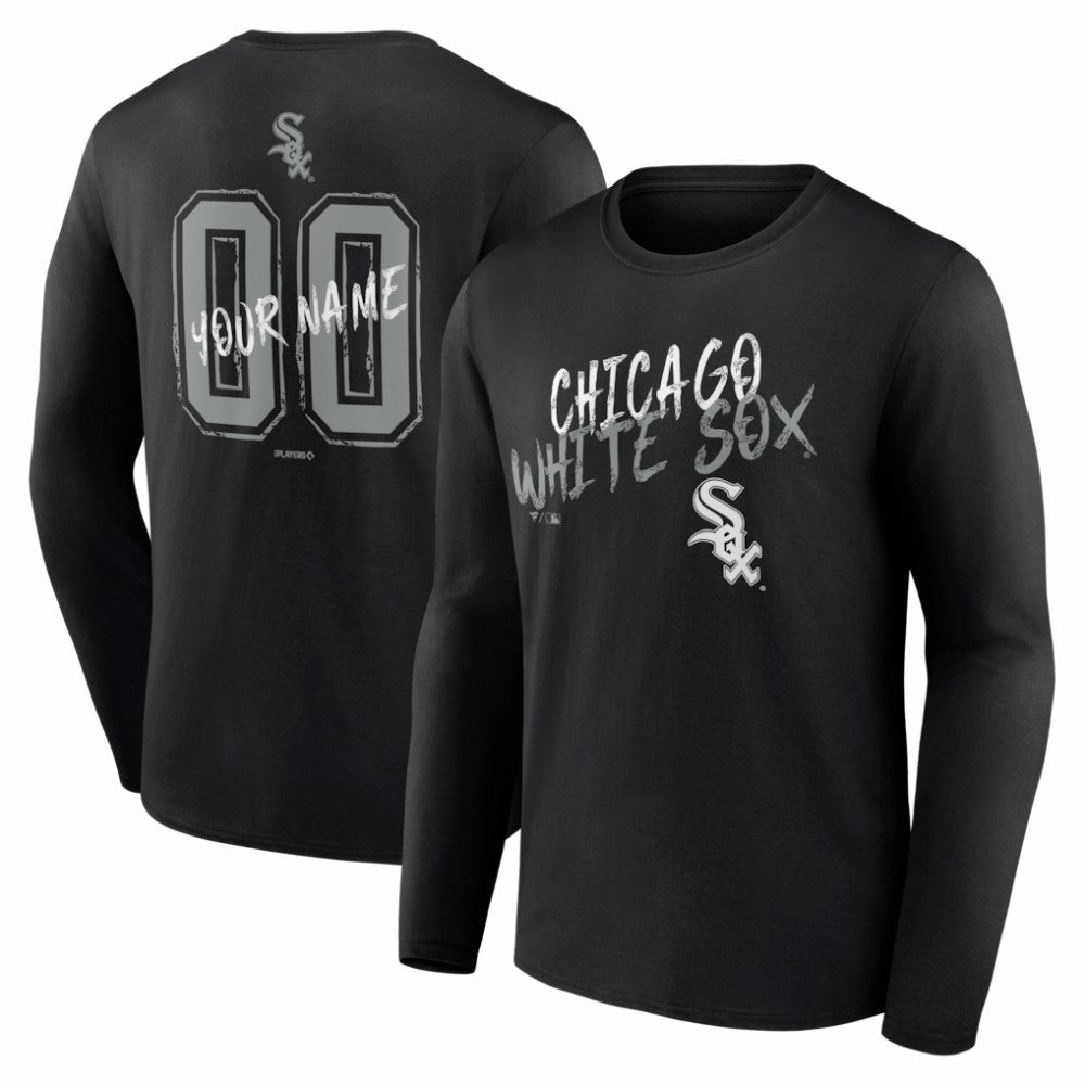 Black Chicago White Sox Hustle Personalized Name & Number Long Sleeve T-Shirt