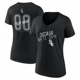 Black Chicago White Sox Women's Hustle Personalized Name & Number V-Neck T-Shirt