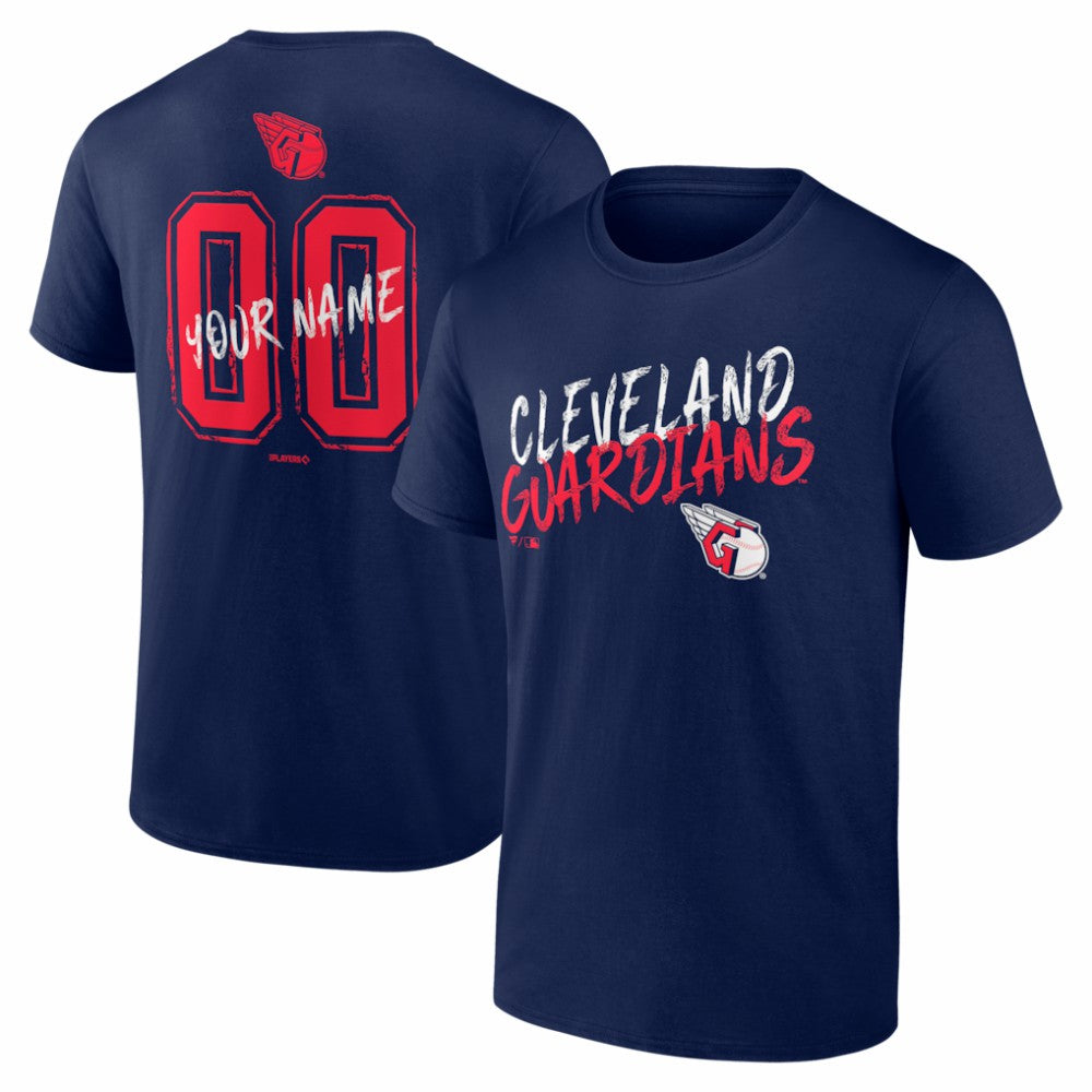 Navy Cleveland Guardians Hustle Personalized Name & Number T-Shirt