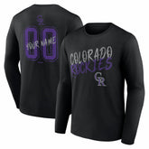 Black Colorado Rockies Hustle Personalized Name & Number Long Sleeve T-Shirt