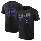Black Colorado Rockies Hustle Personalized Name & Number T-Shirt
