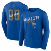 Royal Kansas City Royals Hustle Personalized Name & Number Long Sleeve T-Shirt