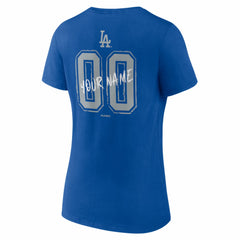 Royal Los Angeles Dodgers Women's Hustle Personalized Name & Number V-Neck T-Shirt