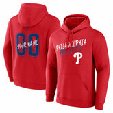 Red Philadelphia Phillies Hustle Personalized Name & Number Hoodie