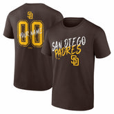 Brown San Diego Padres Hustle Personalized Name & Number T-Shirt