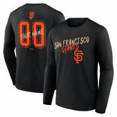 Black San Francisco Giants Hustle Personalized Name & Number Long Sleeve T-Shirt
