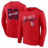 Red St. Louis Cardinals Hustle Personalized Name & Number Long Sleeve T-Shirt