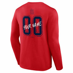 Red St. Louis Cardinals Hustle Personalized Name & Number Long Sleeve T-Shirt