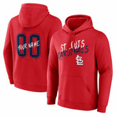Red St. Louis Cardinals Hustle Personalized Name & Number Hoodie