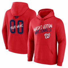 Red Washington Nationals Hustle Personalized Name & Number Hoodie