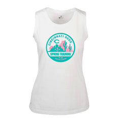 White Cincinnati Reds Levelwear Women's Macy Spring Training Badge Bold Tank Top