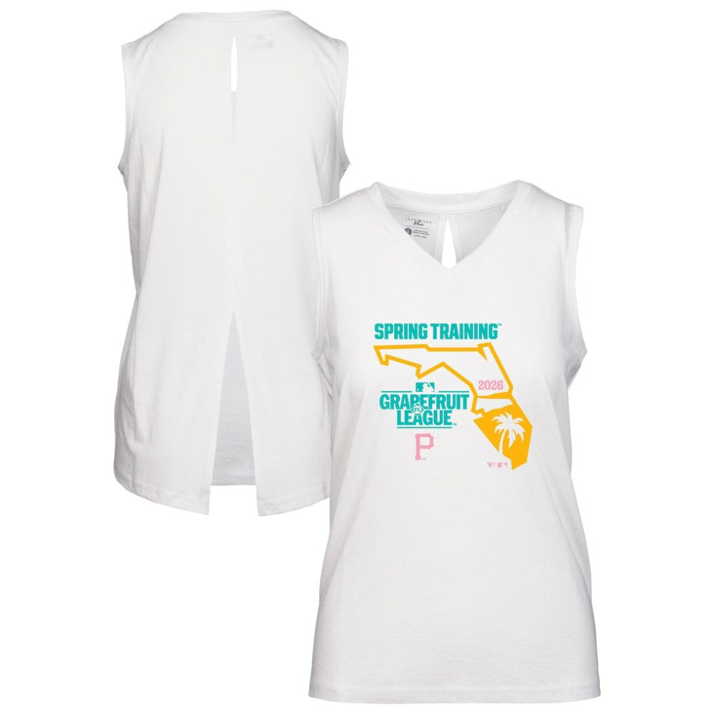 White Pittsburgh Pirates Levelwear Women's 2026 Spring Training Paisley Ball Bold Tank