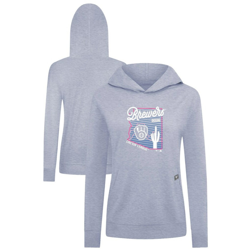 Light Blue Milwaukee Brewers Levelwear Women's Relay Spring Training Sunrise Bold Hoodie