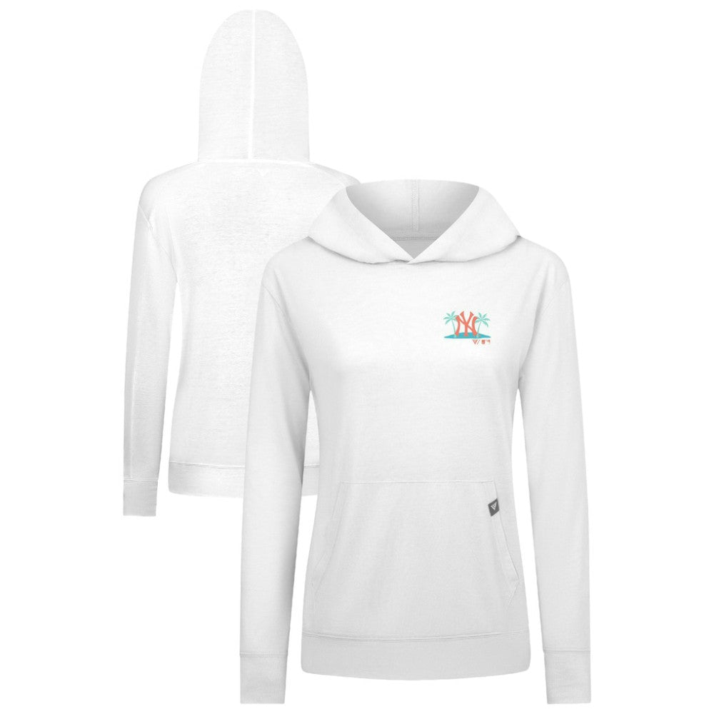 White New York Yankees Levelwear Women's Relay Spring Break Panoramic Bold Hoodie
