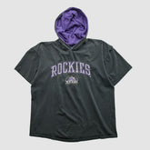Black Colorado Rockies Logo 7 90s Hooded T-shirt