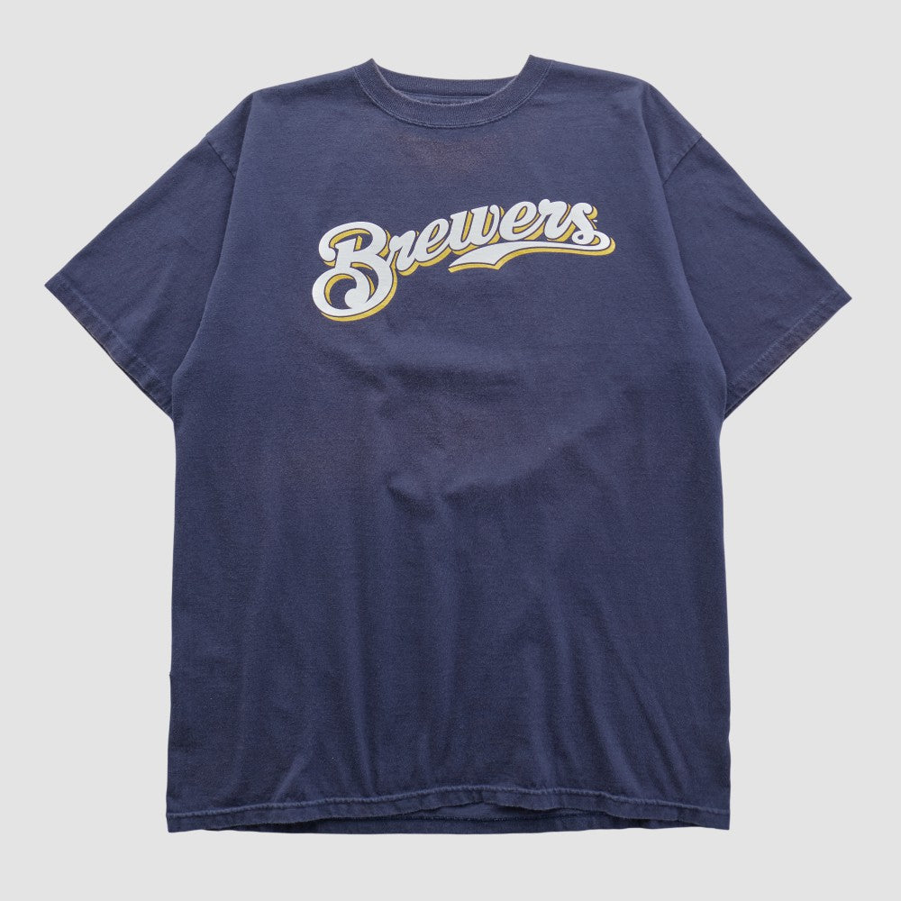 Navy Milwaukee Brewers Majestic 2000s T-shirt
