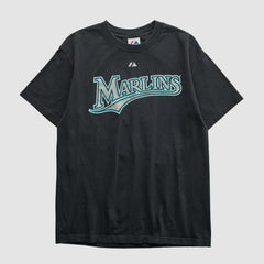 Black Miami Marlins Majestic 2000s T-shirt