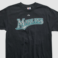 Black Miami Marlins Majestic 2000s T-shirt