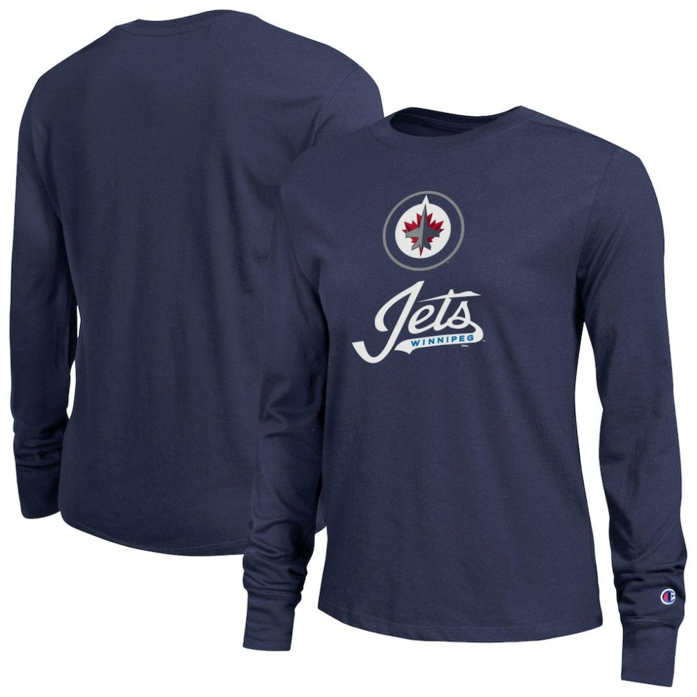 NHL Winnipeg Jets Champion Women's Wordmark Lockup Long Sleeve T-Shirt