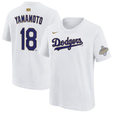 White Yoshinobu Yamamoto Los Angeles Dodgers Nike Youth 2026 Gold Collection Name & Number T-Shirt