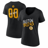 NHL Boston Bruins Women's Hustle Personalized Name & Number V-Neck T-Shirt