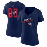 NHL Columbus Blue Jackets Women's Hustle Personalized Name & Number V-Neck T-Shirt