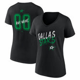 NHL Dallas Stars Women's Hustle Personalized Name & Number V-Neck T-Shirt