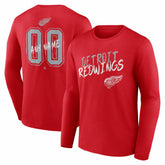 NHL Detroit Red Wings Hustle Personalized Name & Number Long Sleeve T-Shirt