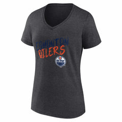 NHL Edmonton Oilers Women's Hustle Personalized Name & Number V-Neck T-Shirt