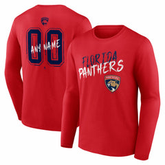 NHL Florida Panthers Hustle Personalized Name & Number Long Sleeve T-Shirt
