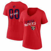 NHL Florida Panthers Women's Hustle Personalized Name & Number V-Neck T-Shirt