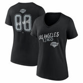 NHL Los Angeles Kings Women's Hustle Personalized Name & Number V-Neck T-Shirt