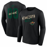 NHL Minnesota Wild Hustle Personalized Name & Number Long Sleeve T-Shirt