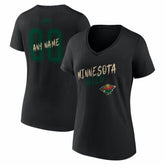 NHL Minnesota Wild Women's Hustle Personalized Name & Number V-Neck T-Shirt