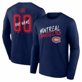 NHL Montreal Canadiens Hustle Personalized Name & Number Long Sleeve T-Shirt