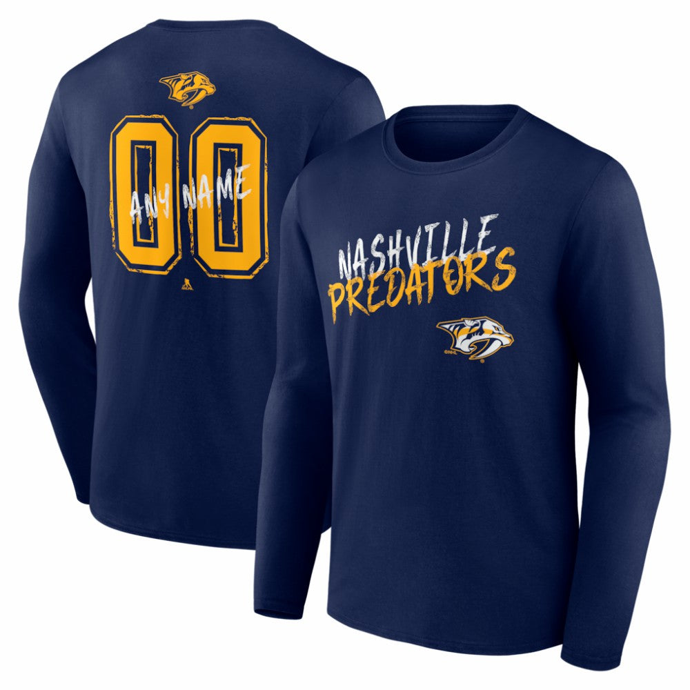 NHL Nashville Predators Hustle Personalized Name & Number Long Sleeve T-Shirt