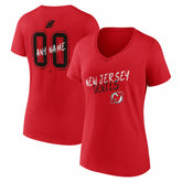 NHL New Jersey Devils Women's Hustle Personalized Name & Number V-Neck T-Shirt